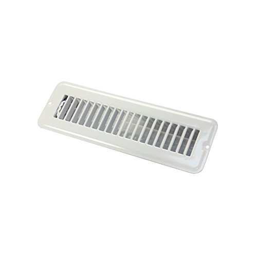 Jr Products 02-28905 White 2 X 10 Metal Dampered Floor Register