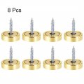 Uxcell Mirror Screws Decorative Cap Cover Nails Polished Gold 20mm 8pcs