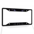 Fastasticdeals Metal Insert License Plate Frame Black Wolf With Blue Eyes Weatherproof Car Accessories 4 Holes Solid 