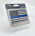 Small Police Flag Chrome Auto Emblem