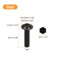 Uxcell Flanged Button Head Socket Cap Screws 50pcs M6x25mm 304 Stainless Steel Black Oxide Drive Fasteners Bolts Fully Thread