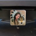 Spirit Of The Wolf Native American Tow Trailer Hitch Cover Plug Insert