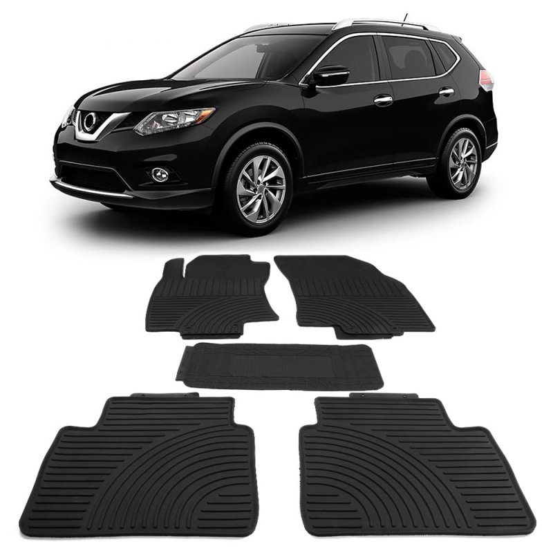 Custom Fit Floor Mats For 2014 2015 2016 2017 2018 2019 2020 Nissan Rogue Black Heavy Duty Latex Rubber All Seasons Interior