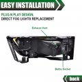 G-plus Fog Light Lamps Kit Compatible With 2013-2015 Honda Accord Sedan Driving W Switch Bulbs Bezel Driver Passenger Pair
