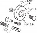 Prime-line D 1798 1-1 4 In Nylon Ball Bearing Sliding Door Roller Set 2 Pack