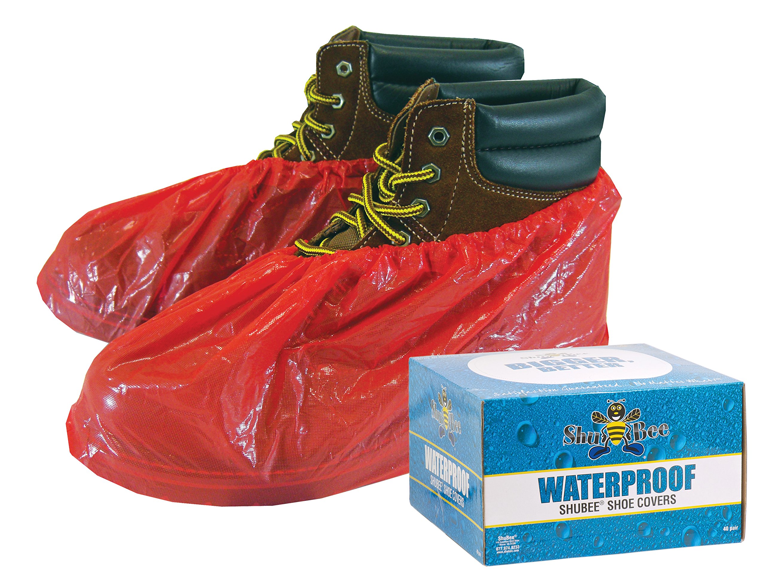 Shubee Waterproof Shoe Covers Red