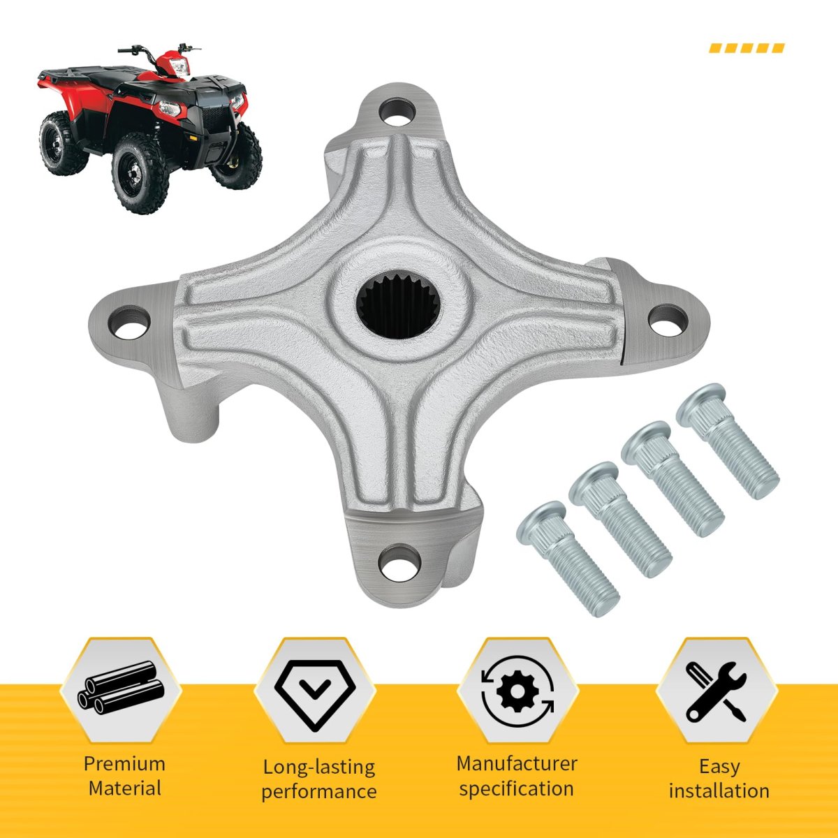 Rear Left Right Hub And Bolts For Polaris Sportsman 400 300 2008 To 2010 Hawkeye 300 4x4 2x4 2006 2011 Part Number