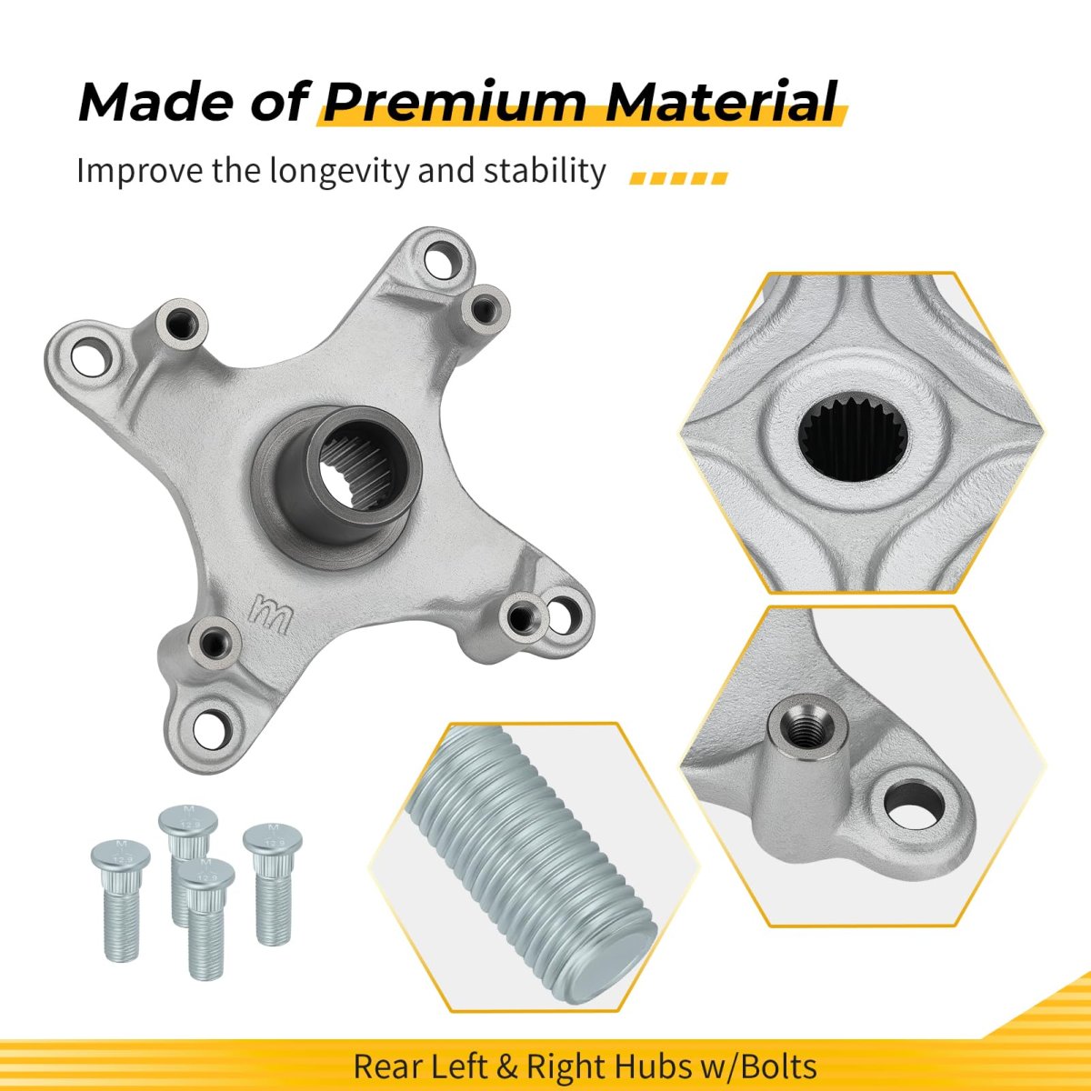 Rear Left Right Hub And Bolts For Polaris Sportsman 400 300 2008 To 2010 Hawkeye 300 4x4 2x4 2006 2011 Part Number