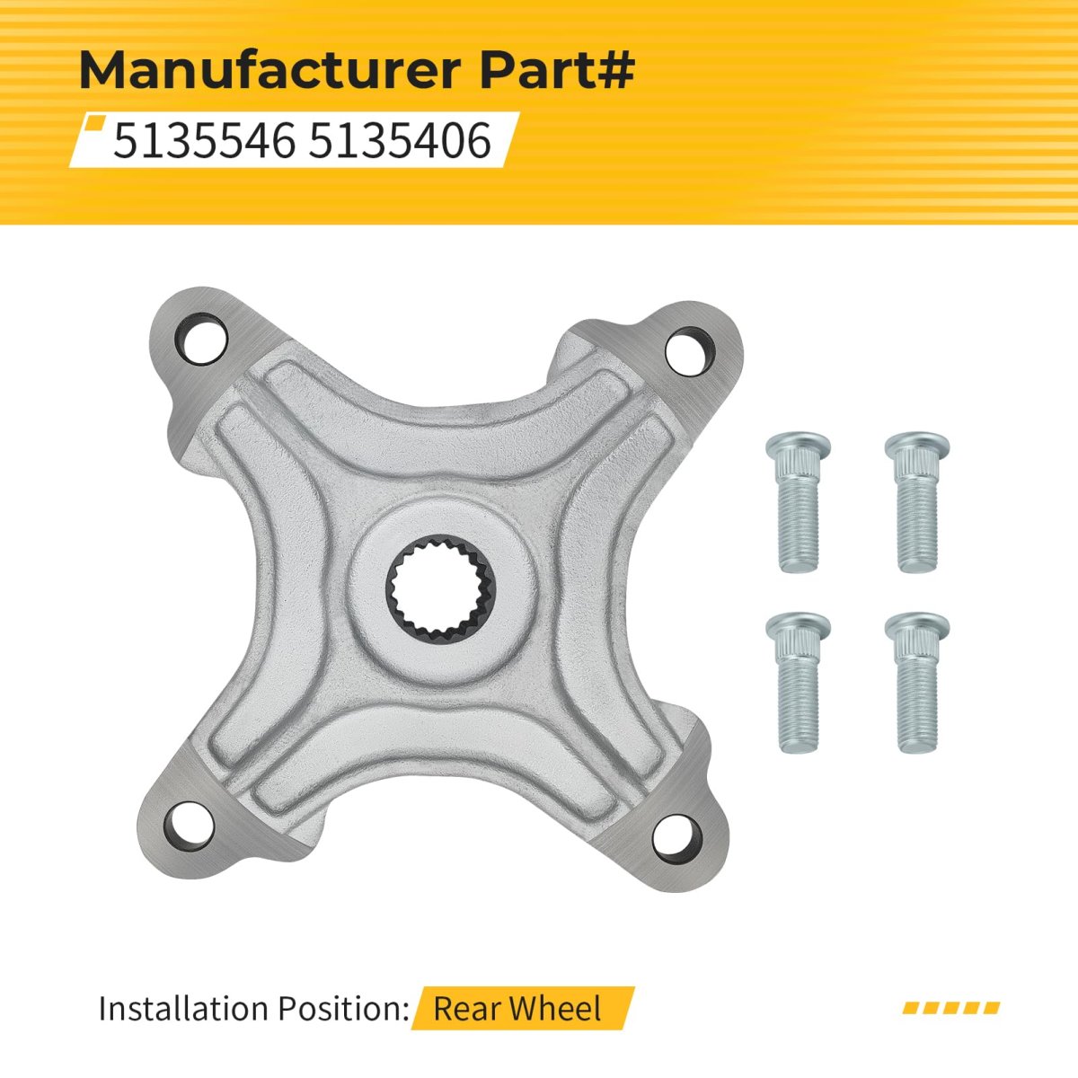Rear Left Right Hub And Bolts For Polaris Sportsman 400 300 2008 To 2010 Hawkeye 300 4x4 2x4 2006 2011 Part Number