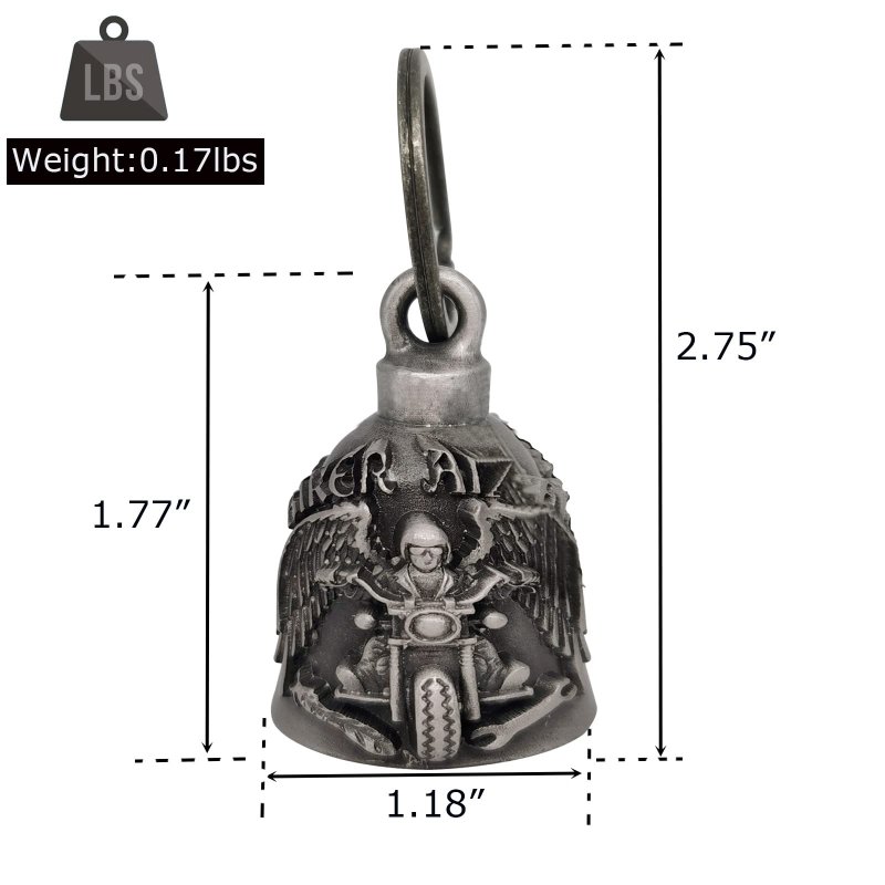 Dream Apparel Motorcycle Ride Bell For Bikers Heavy Spirit Bells Accessory And Key Chain Luck Dbl6-l Biker Angel