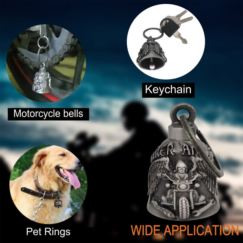 Dream Apparel Motorcycle Ride Bell For Bikers Heavy Spirit Bells Accessory And Key Chain Luck Dbl6-l Biker Angel