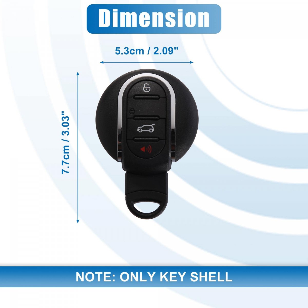 Car Key Fob Shell 4 Button Remote Control Case Keyless Entry Housing Replacement Black For Mini Cooper 2015-2019