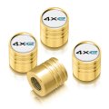 Jeep 4xe In-white On Golden Cylinder-style Aluminum Tire Valve Stem Caps -set Of 4 Official Licensed