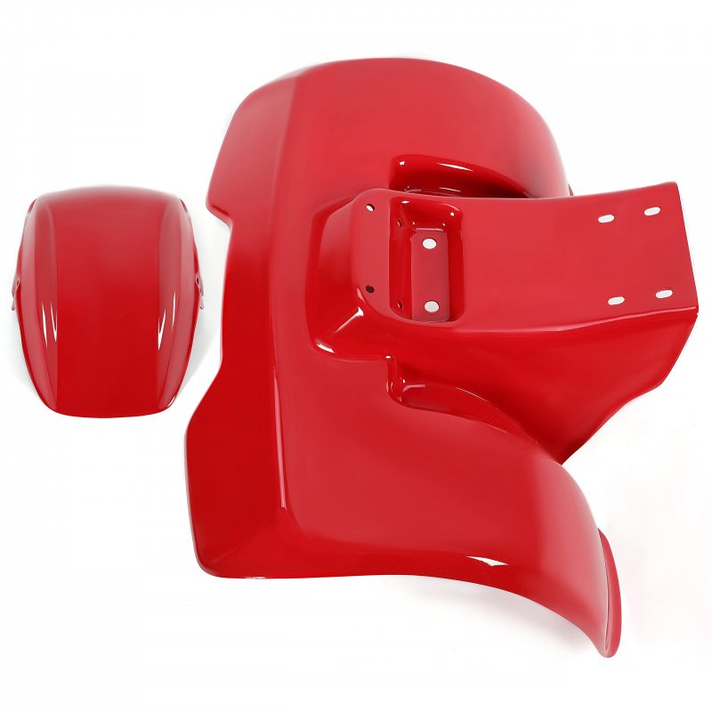 Hecasa Front Rear Fender Set For 1978-1985 Honda Atc70 Red Mudguard Kit Mud Flaps