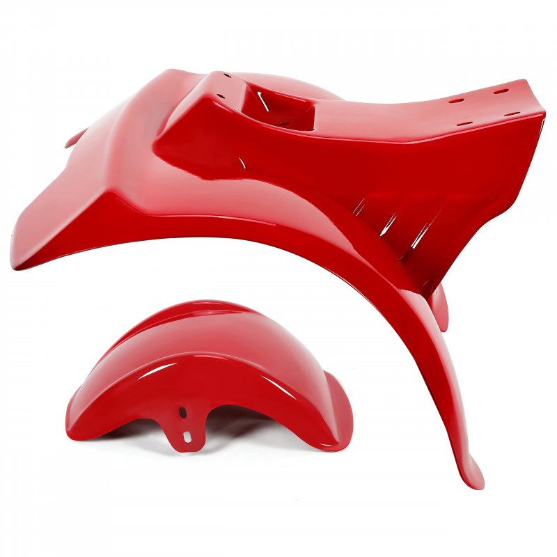 Hecasa Front Rear Fender Set For 1978-1985 Honda Atc70 Red Mudguard Kit Mud Flaps