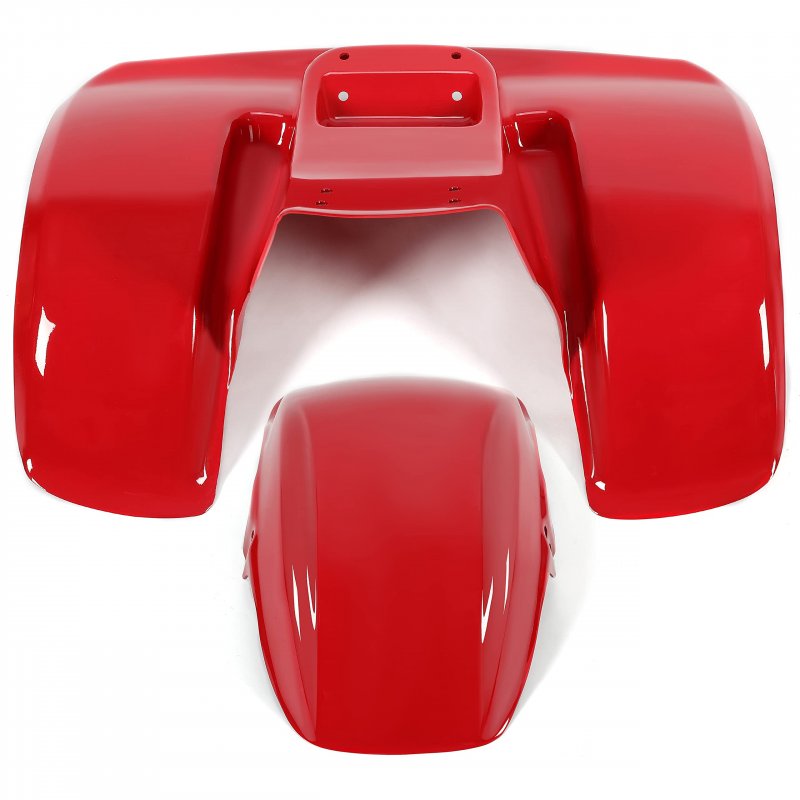 Hecasa Front Rear Fender Set For 1978-1985 Honda Atc70 Red Mudguard Kit Mud Flaps