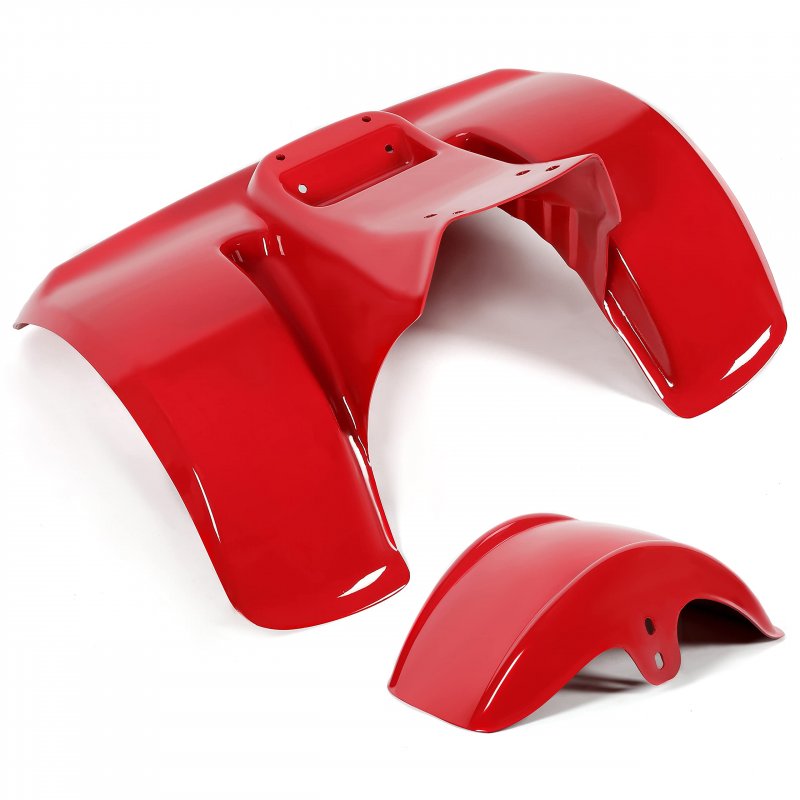 Hecasa Front Rear Fender Set For 1978-1985 Honda Atc70 Red Mudguard Kit Mud Flaps