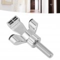 Portable Door Lock Travel Entry Safety With Adjustable Wing Nut Home Security Locker For Hotel Apartment College Silver