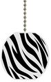 Zebra Print Animal Skin Ceramic Fan Pull 