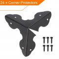 Uxcell 33x33x33mm Metal Box Corner Protectors Edge Guard Black 24pcs