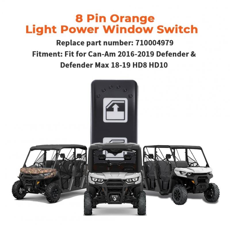 Left Driver Side Power Window Switch For Can Am Defender And Max Hd8 Hd10 2 Pack Replace 710004979 705800048 8 Pin Plug Play