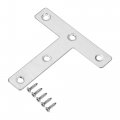 T Shape Bracket 80x80x1mm Stainless Steel Mending Plate For Joint Fastener With Screws 20pcs 