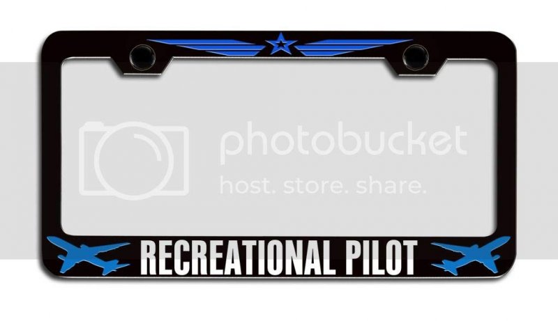 Recreational Pilot Aviation Metal License Plate Frame Tag Holder Heavy Duty Stainless Steel Universal Fit For Us And Canada