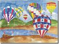 Hot Air Balloons I By Sara Mullen Artwork On Tile Ceramic Mural 12 75 X 17 Kitchen Shower Backsplash 