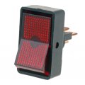 Illuminated Rocker Switch Plastic Black 20 Amp Single Pole Universal Fit For Car Alx-pau-mm-85945-cl360a50 Door Mount Red Color 
