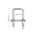 Uxcell Square U-bolts 1-3 8 35mm Inner Width Carbon Steel M8 With Nuts Plate Washers