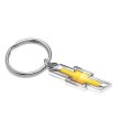 Chevrolet Golden Logo Shape 3d Die-cut Metal Key Chain Key-charm Official Licensed