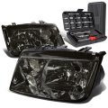 Euro Model E-code Style Halogen Headlight With Fog Lamp And Tool Kit Set Compatible Vw Jetta Mk4 99-05 Driver Passenger Side