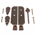 1 Pair Of Bronze Chinese Antique Pure Copper Straight Door Handle Lock Pin