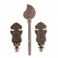 1 Pair Of Bronze Chinese Antique Pure Copper Straight Door Handle Lock Pin