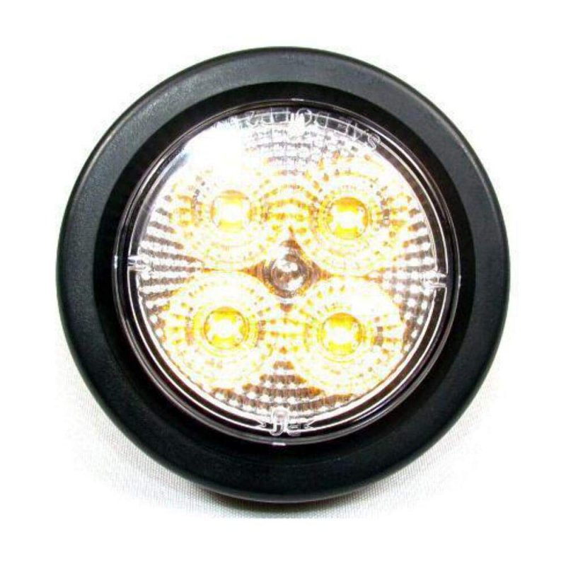 Fortpro 2-1 2 Amber Round Clearance Marker Led Light With 4 Leds And Clear Lens F235134