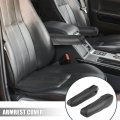 X Autohaux 1 Pair Car Front Seat Armrest Cover Replacement Microfiber Leather Black For Honda Cr-v 2007-2009