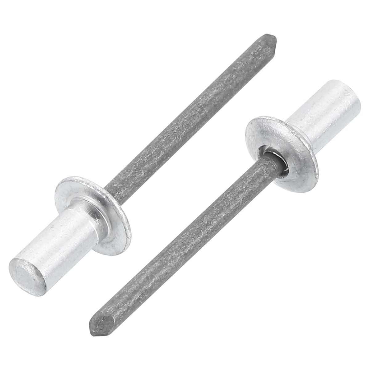 100pcs 3 16 X3 8 Aluminum Blind Rivets Grip And Steel Mandrel Closed End Long Split For Metal Furniture Automotive Silver