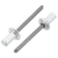 100pcs 3 16 X3 8 Aluminum Blind Rivets Grip And Steel Mandrel Closed End Long Split For Metal Furniture Automotive Silver 