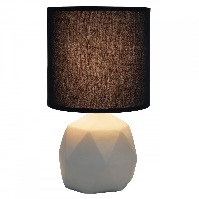 Simple Designs Lt2060-blk Geometric Concrete Table Lamp Black