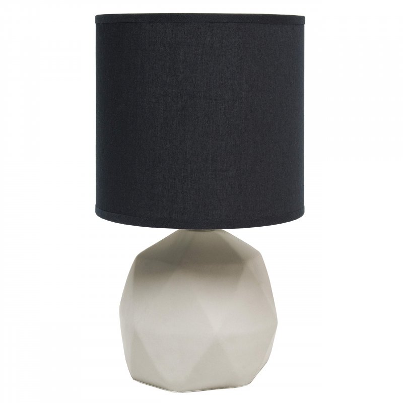 Simple Designs Lt2060-blk Geometric Concrete Table Lamp Black
