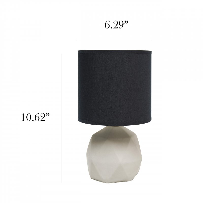Simple Designs Lt2060-blk Geometric Concrete Table Lamp Black