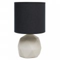 Simple Designs Lt2060-blk Geometric Concrete Table Lamp Black 
