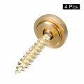 Uxcell 4pcs Decorative Screws With Caps 13mm Dia Brass Mirror Fixing Fasteners For Mirrors Tables Furniture Gold