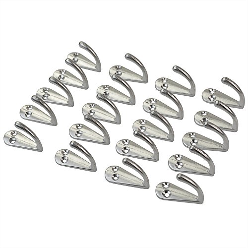 Hoveox 20 Pcs Bronze Single Hooks Coat Wall Mounted Hangers No Scratch Robe Equipped With 40 Screws For Bath Kitchen Garage