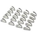 Hoveox 20 Pcs Bronze Single Hooks Coat Wall Mounted Hangers No Scratch Robe Equipped with 40 Screws for Bath Kitchen Garage Heavy Dutysilver 