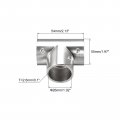 Uxcell 4pcs Tee Rail Fitting 3-way Zinc Alloy Pipe Connector Brushed For 25mm 1 Od Handrail Railing