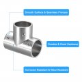 Uxcell 4pcs Tee Rail Fitting 3-way Zinc Alloy Pipe Connector Brushed For 25mm 1 Od Handrail Railing