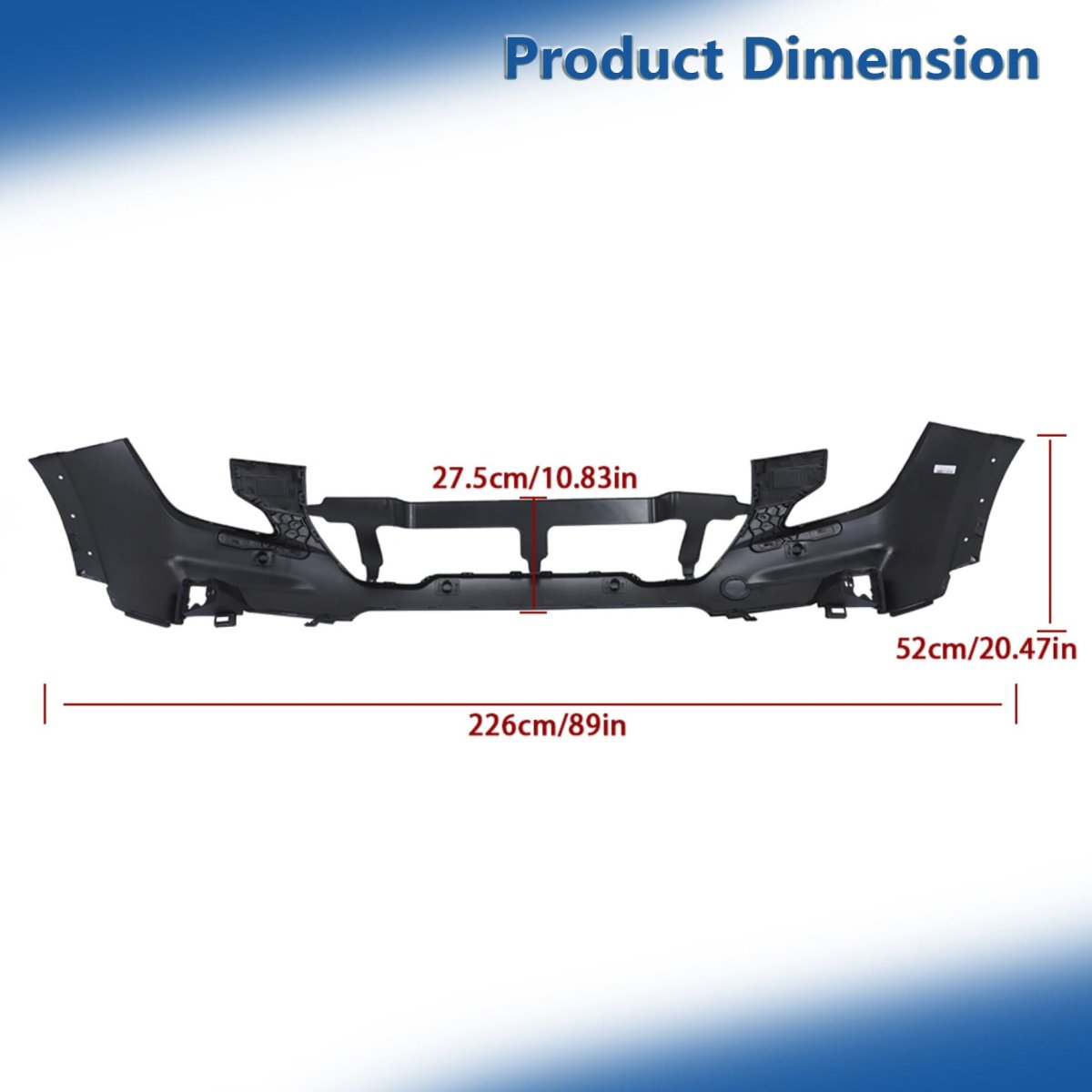 Front Upper Bumper Cover Primed With 4 Parking Sensor Holes Replacement For Terrain 2022-2024 84931971