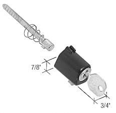 Black Keyed Push Button Locking Unit For Colonial Type Latches K5099 Conversion Kit With Two Keys And Break Off Tab Door