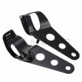 Side Mount Headlight Clamp Brackets For 34 To 46mm Fork Tubes Universal Motorcycle Billet Aluminum Black Mt299-006-bk1